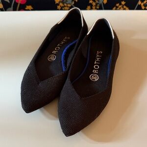 Rothy's Black Pointed Toe Flats, Size 7